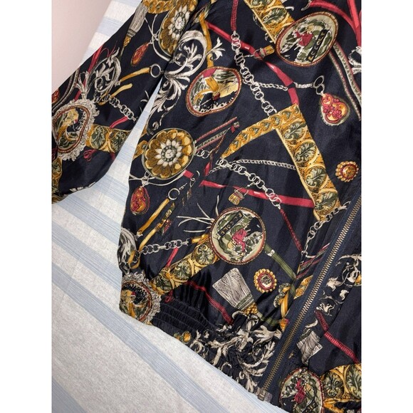 EVR Silk Jacket Womens Medium Golfer Country Club Div Rousso Bomber Bit & Bridle - Picture 10 of 12